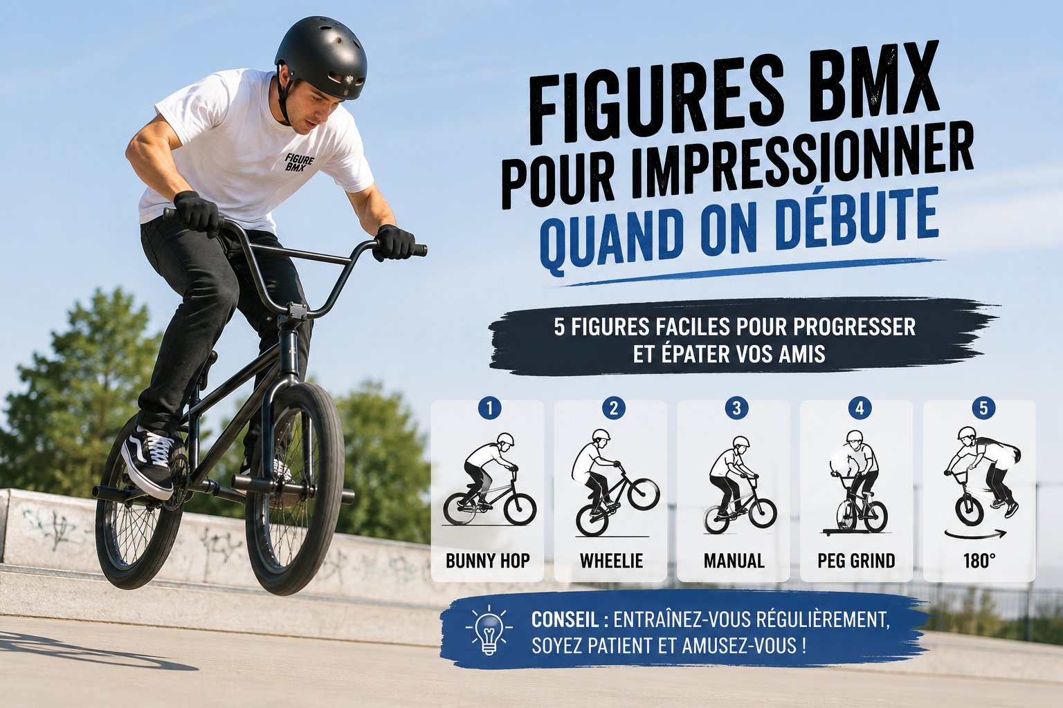 Rider bmx freestyle réalisant une figure impressionnante